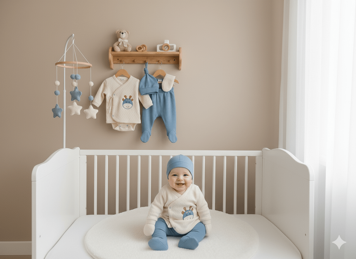 Blue Giraffe Smile 5-Piece Bodysuit Set 🦒