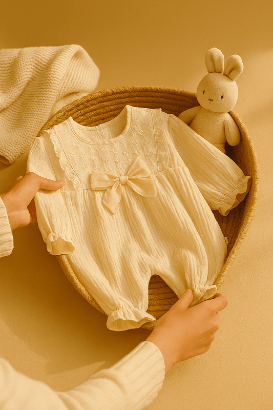 Kız Bebek Fiyonk Detaylı Tulum