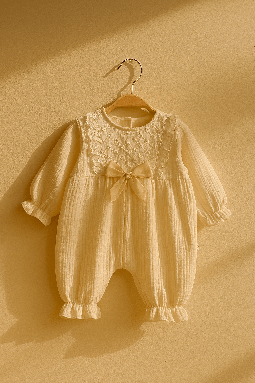 BABY GIRL BOWTIE DETAILED BABY OVERALLS
