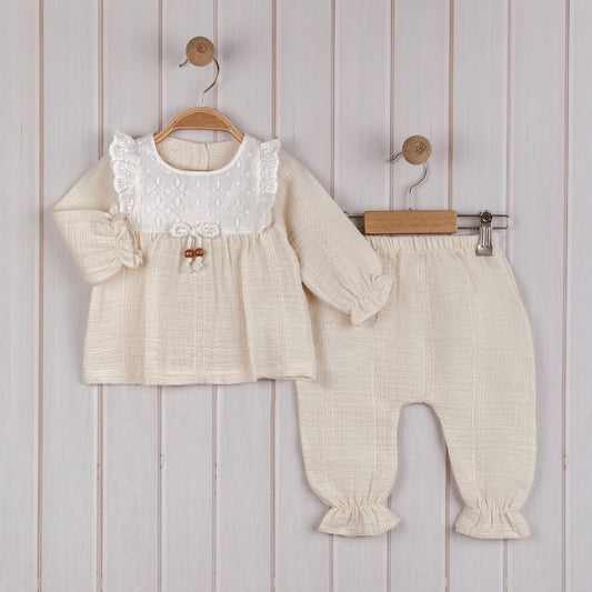 2-teiliges besticktes Baby-Mädchen-Set