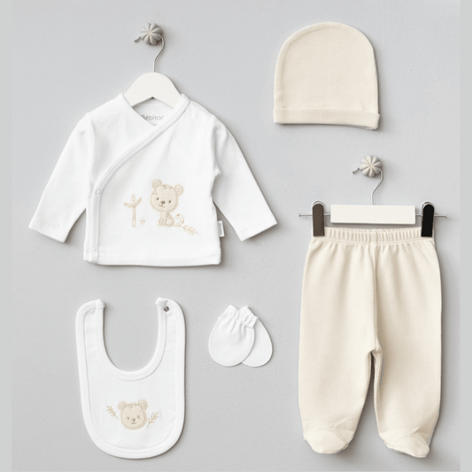 🍼 5-teiliges Tiger-Stickerei-Set für Krankenhausentlassungen