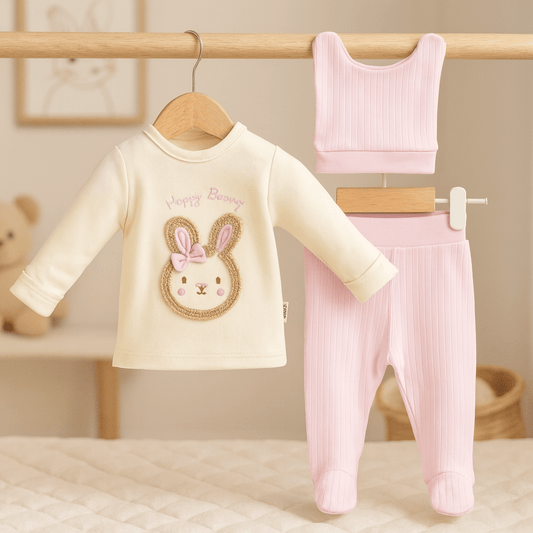 Set mit weichem Griff für rosa Hasen