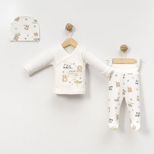🌿 Mini-Dschungelfreunde-Bodyset 🦁🐼