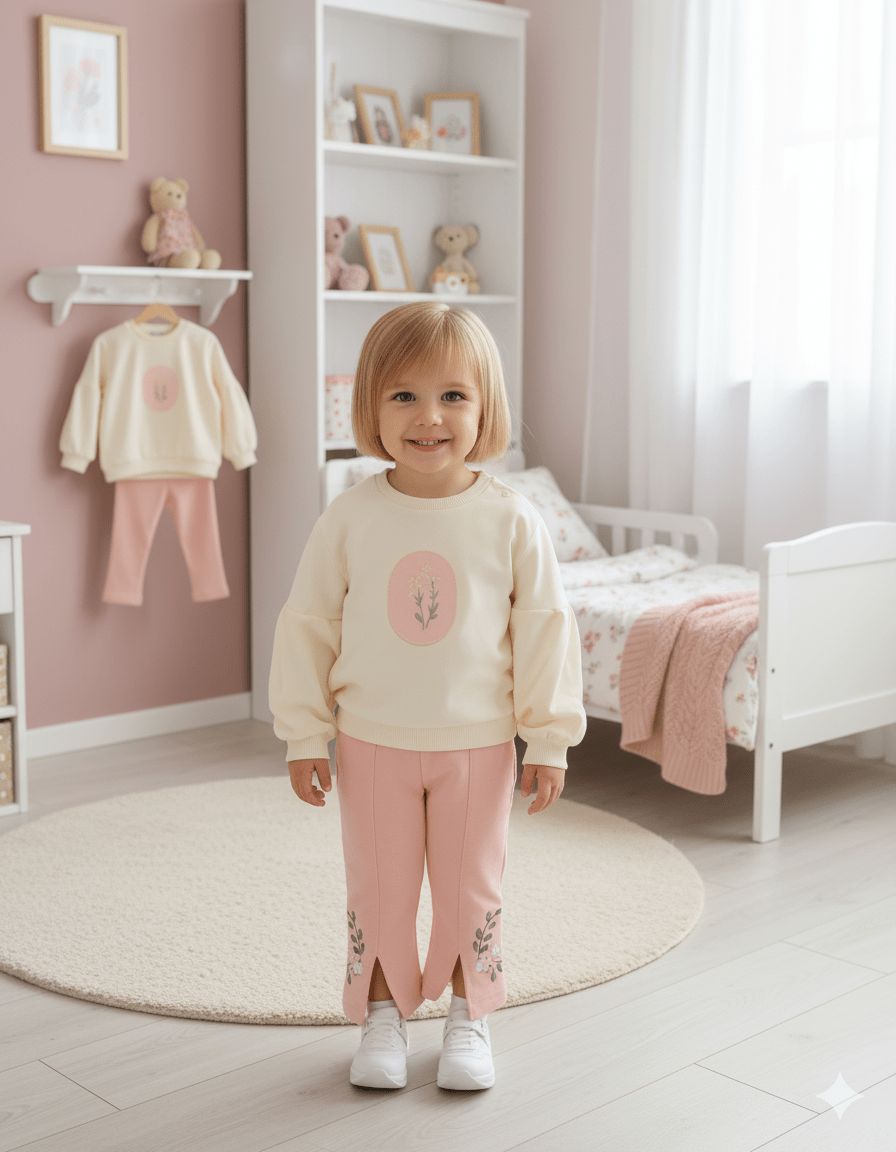 🌸 Mädchen-Set „Weiche Blütenpracht“