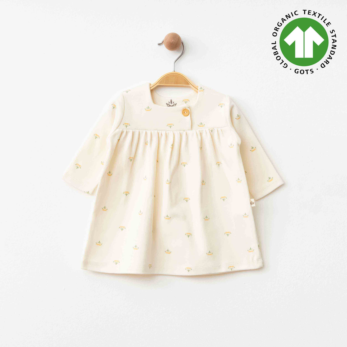 Bio-Babykleid mit Grasmuster