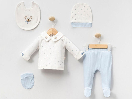 Blue Teddy 5’li Bebek  Yenidoğan Seti
