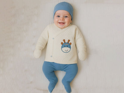 Blue Giraffe Smile 5-Piece Bodysuit Set 🦒