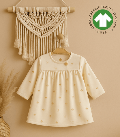 Bio-Babykleid mit Grasmuster