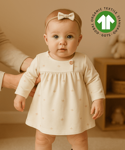 Bio-Babykleid mit Grasmuster